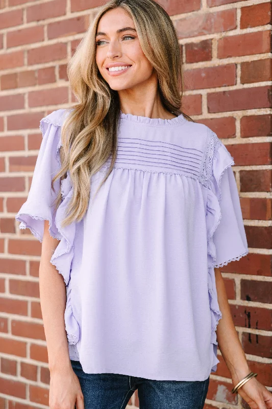 Step It Up Lavender Purple Ruffled Blouse