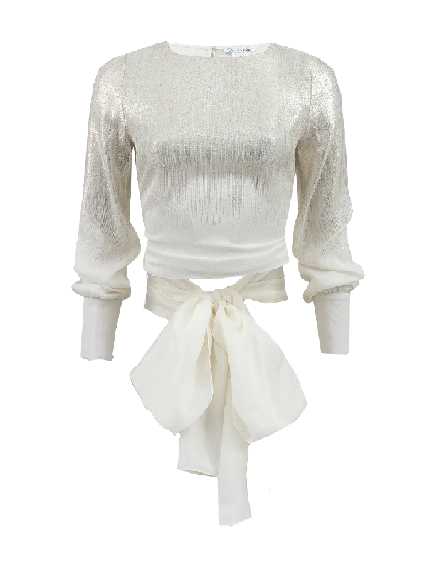 Long Sleeve Wrap Around Blouse