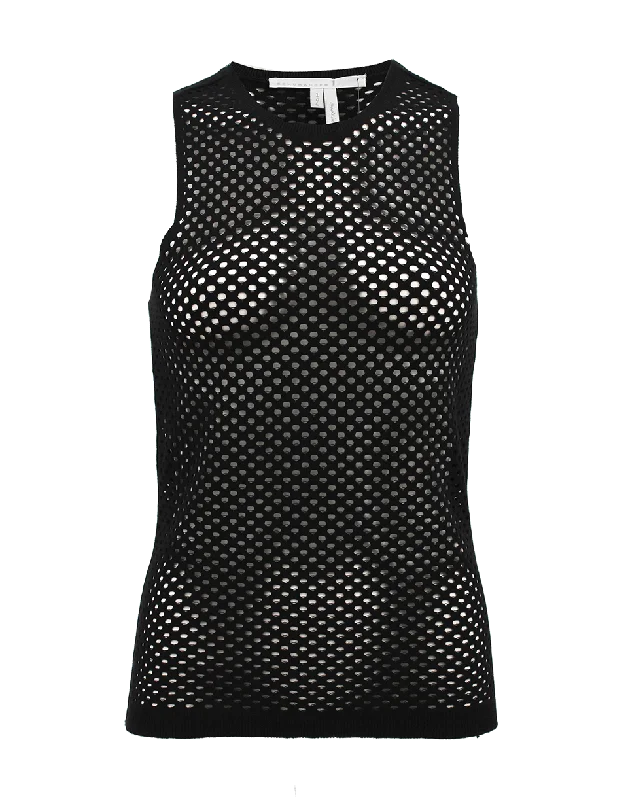 Black Techno Knit Tank