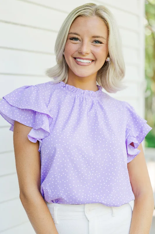 On My Heart Purple Polka Dot Blouse