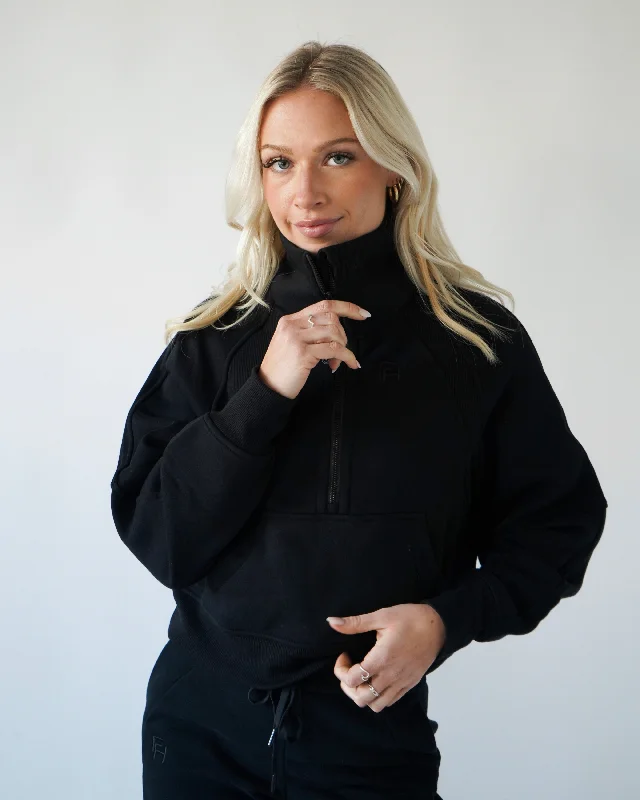 Lounge Half-Zip Sweatshirt - Black