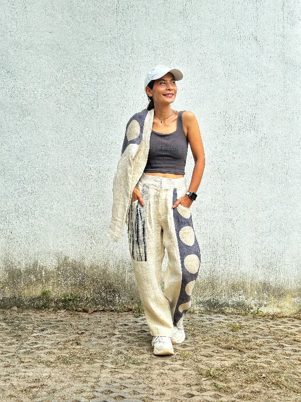 Matching pants and jacket (shibori and dot)