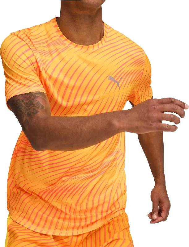 Puma Favourite Short Sleeve Mens Running Top - Orange