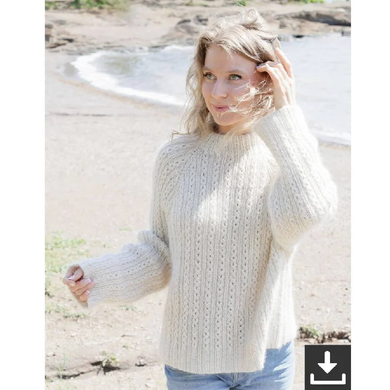 Damen Pullover Winter Pearl Sweater Strickset - Drops (PDF)