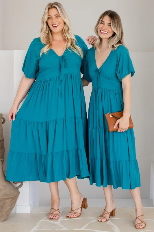 Suki Midi Dress Deep Teal