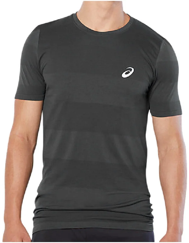 Asics Sport Seamless Knit Short Sleeve Mens Running Top - Grey