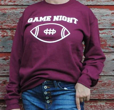 Game Night Crewneck- Burgundy