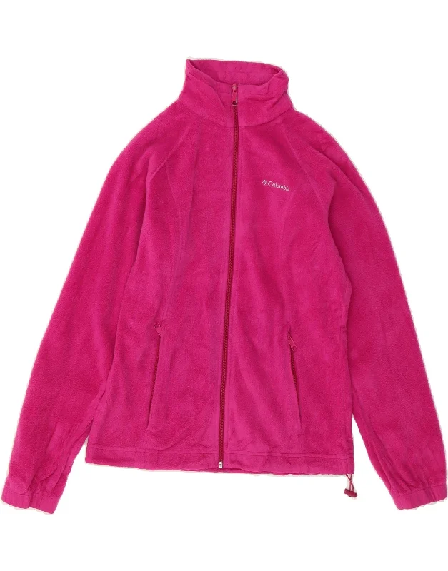 COLUMBIA Womens Fleece Jacket UK 10 Small Pink Polyester