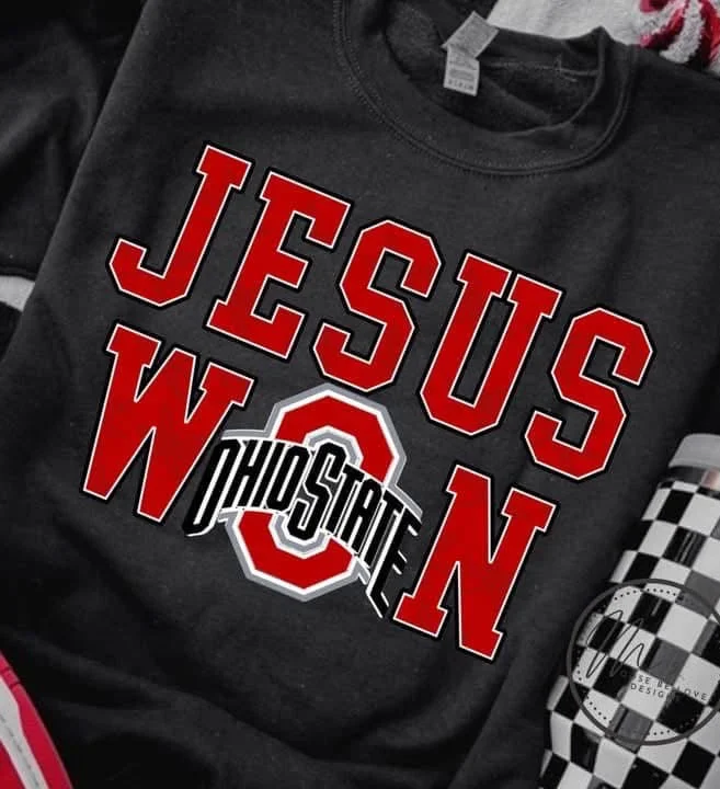 JESUS WON GRAPHIC TEE OR PULLOVER