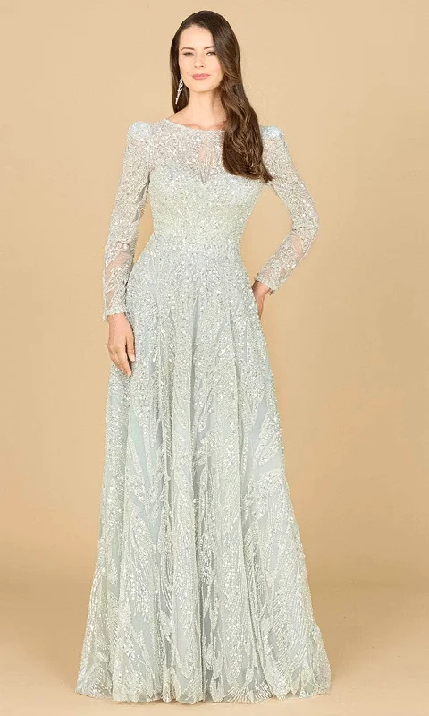 Lara Dresses 29159 - Beaded Lace Long Sleeve Evening Gown