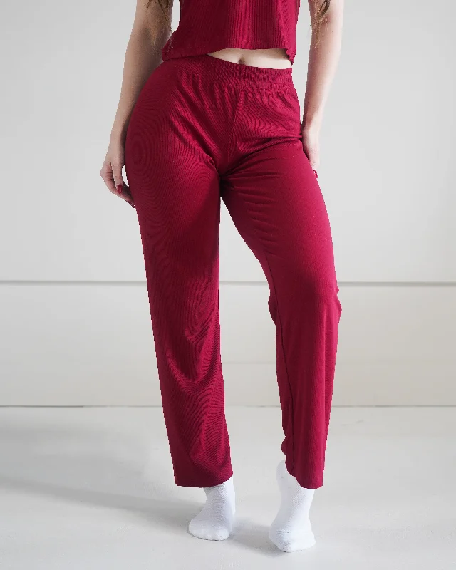 Luxe Lounge Pants - Cherry