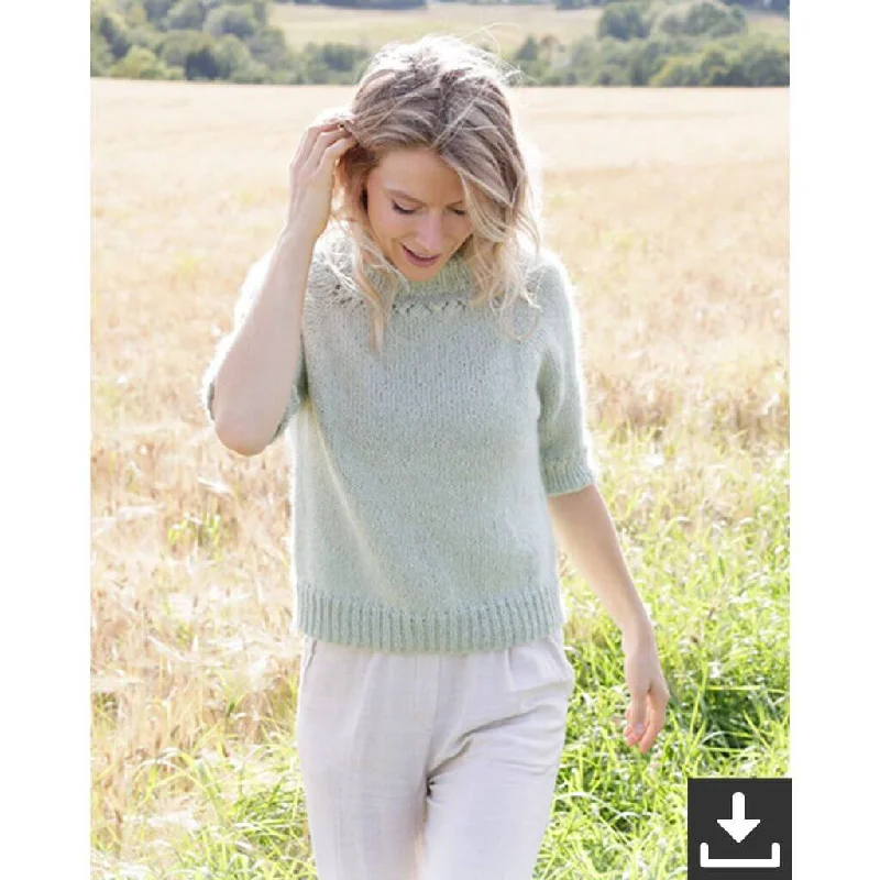 Damen Pullover Fresh Mint Tea Strickset - Drops (PDF)