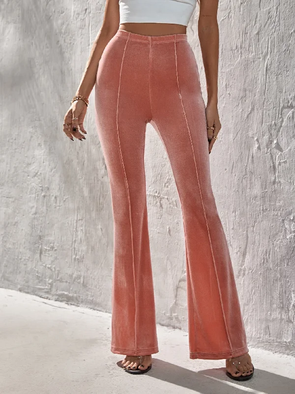 Elegant Plain High Waist Long Women Pants