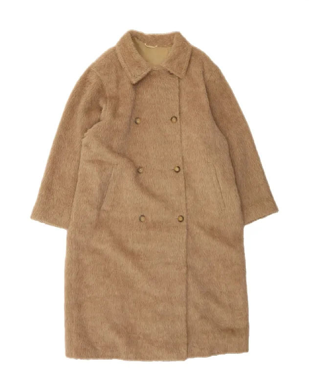 MAX MARA Womens Oversized Double Breasted Coat UK 10 Small Beige