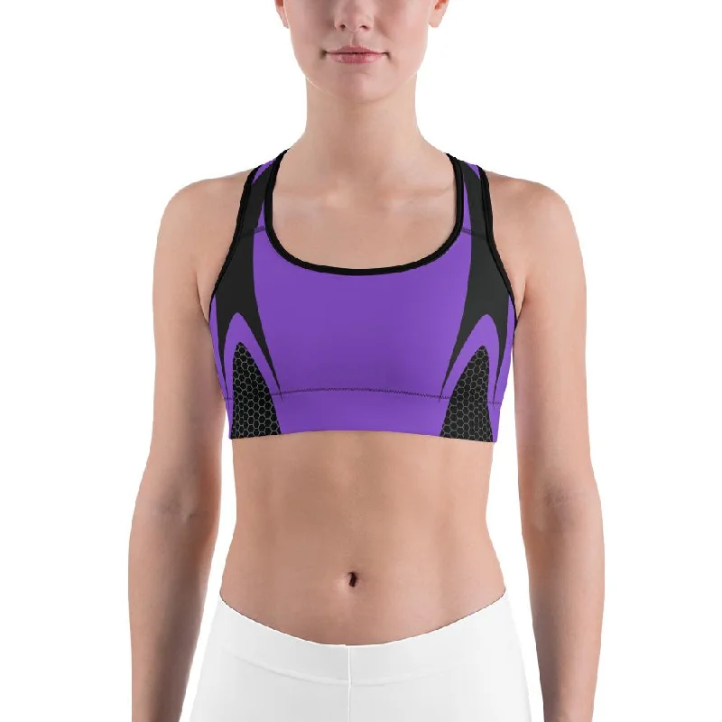 Purple Honeycomb Carbon Sports Bra