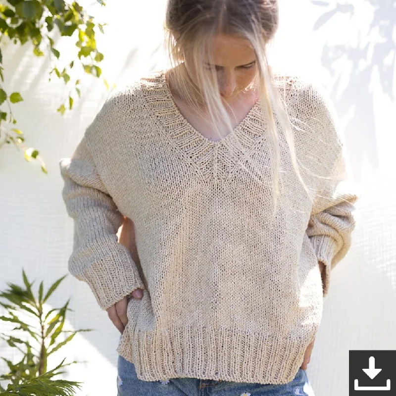 Marley Pullover mit V-Ausschnitt Strickset - Sandnes Garn (PDF)