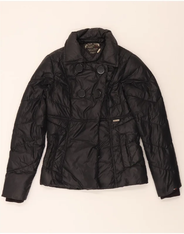 TOMMY HILFIGER Womens Padded Jacket UK 10 Small Black Polyester