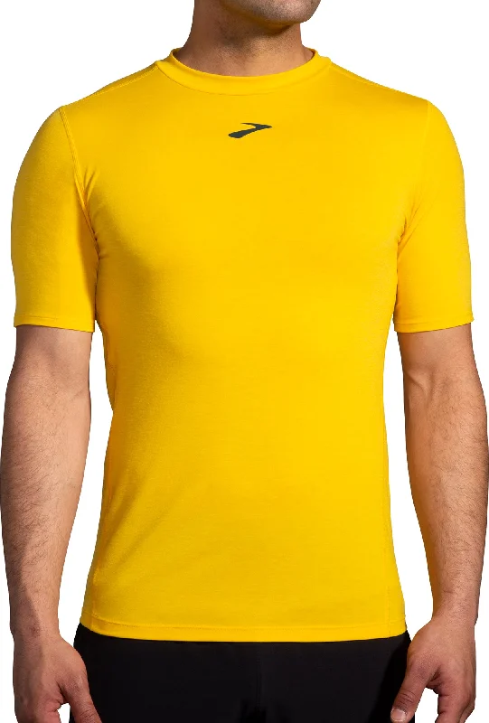 Brooks High Point Short Sleeve Mens Running Top - Yellow