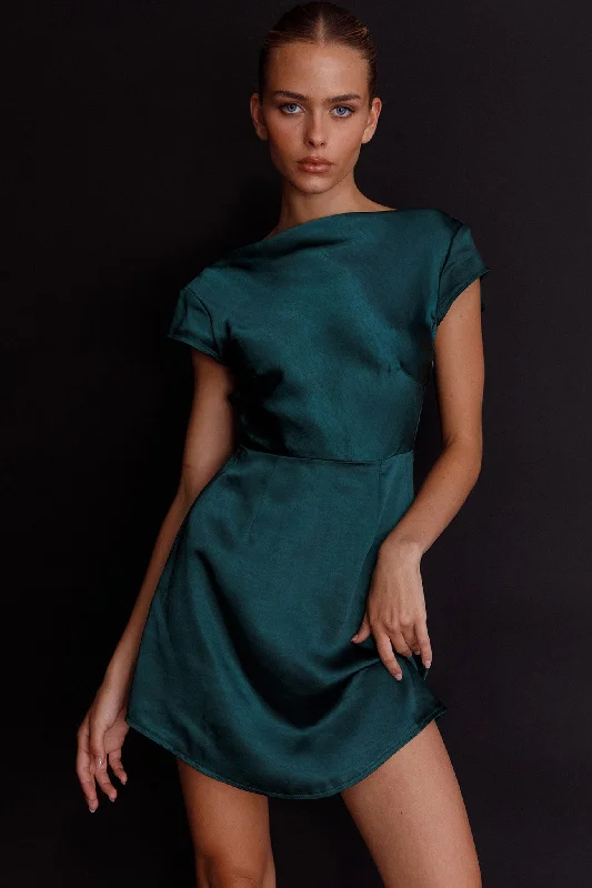 Lucinda Twist Back Mini Dress Jade