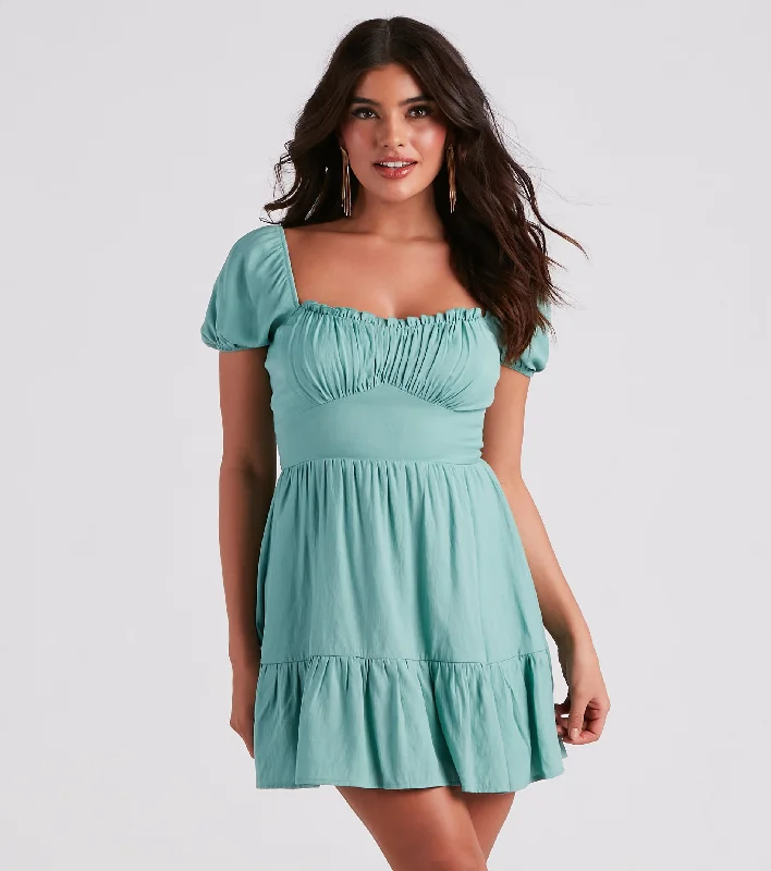 Sweet Like Honey Linen Skater Dress