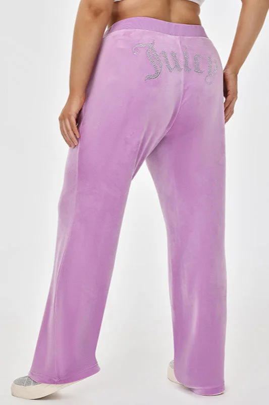 Plus-Size OG Big Bling Velour Track Pants