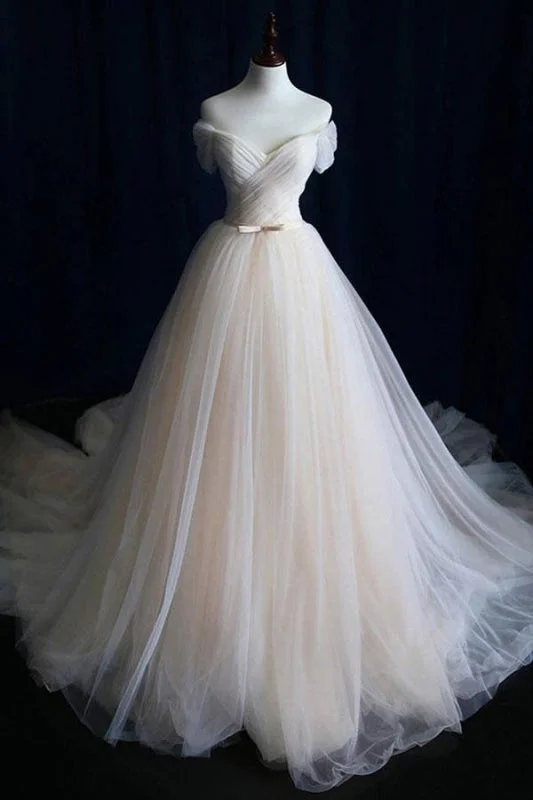 Awesome Lace-up Ruffle Tulle A-line Wedding Dress