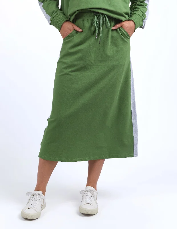 Sloane Fleece Skirt Cedar Grn/Grm Trim