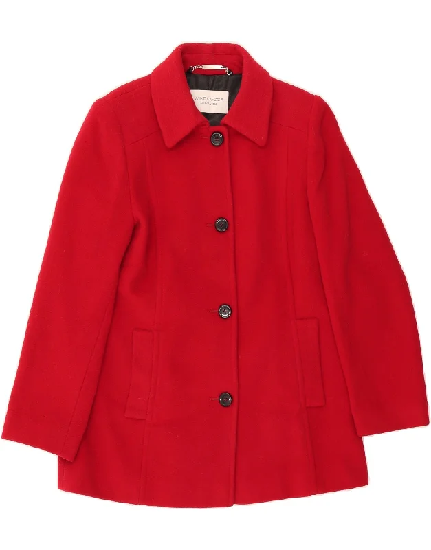 WINDSMOOR Womens Oversized Overcoat UK 10 Small Red Wool