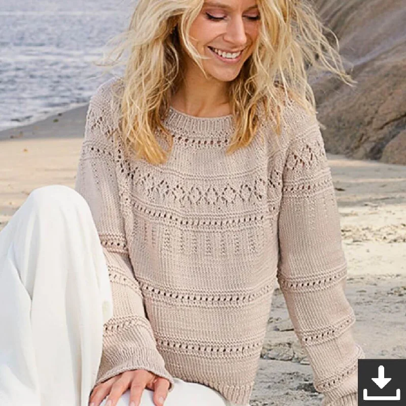 Damen Pullover Sand Piper Strickset - Drops (PDF)