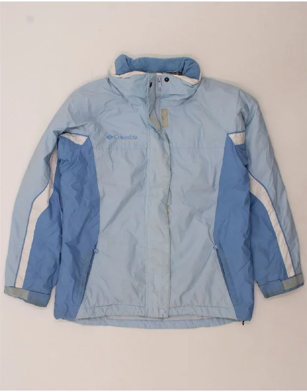 COLUMBIA Womens Windbreaker Jacket UK 14 Medium Blue Colourblock Nylon