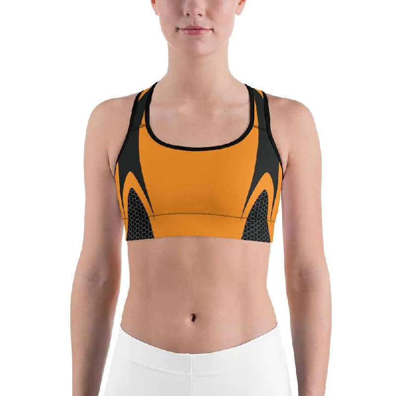 Orange Honeycomb Carbon Sports Bra