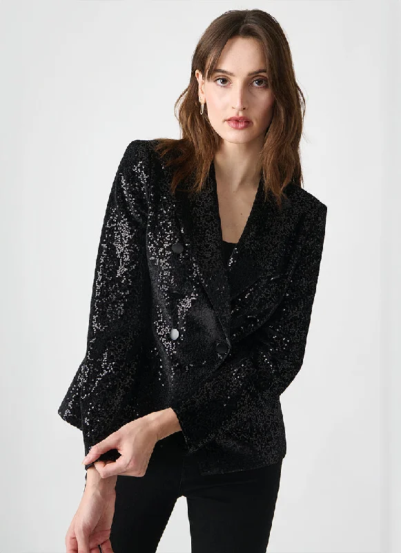 Alicya Sequins Black Blazer