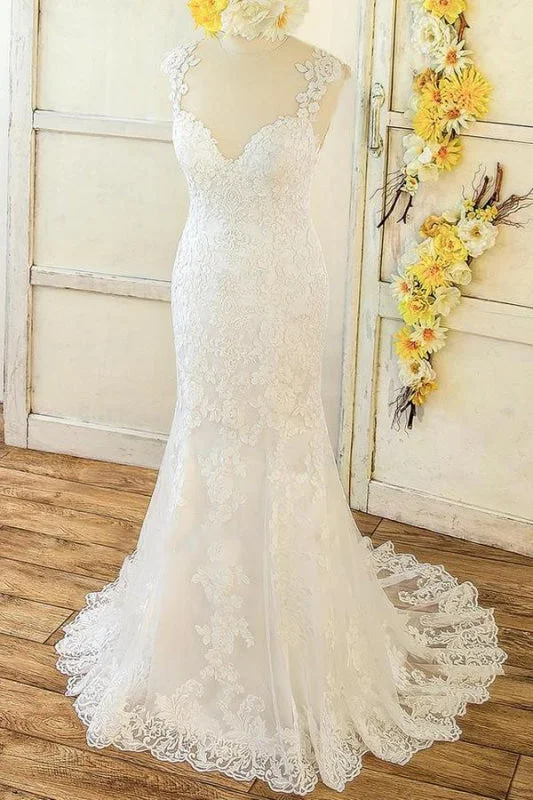 Eye-catching Sweetheart Lace Mermaid Wedding Dress