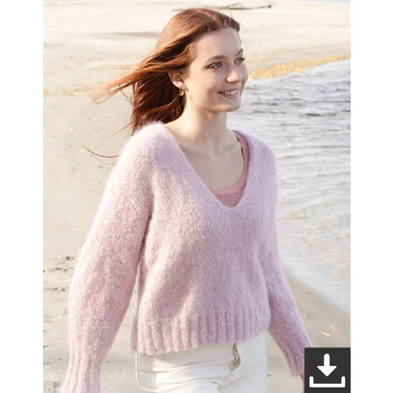 Damen Pullover Climbing Rose Sweater Strickset - Drops (PDF)