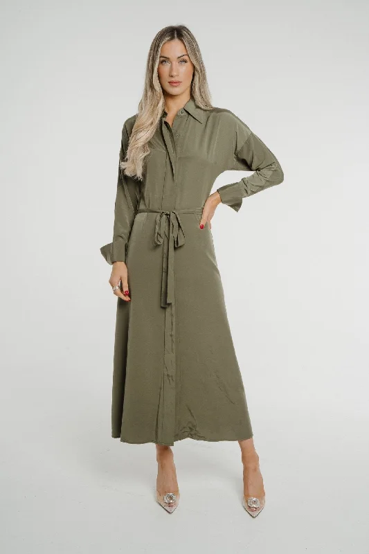 Penny Wrap Dress In Khaki