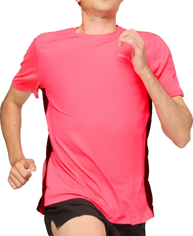 Puma Run Favourite Velocity Short Sleeve Mens Running Top - Pink