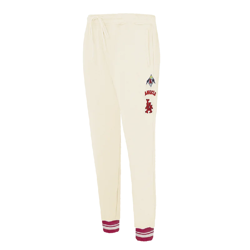 MLB LOS ANGELES ANGELS RETRO CLASSIC WOMEN'S RIB SWEATPANT (EGGSHELL/ RED)