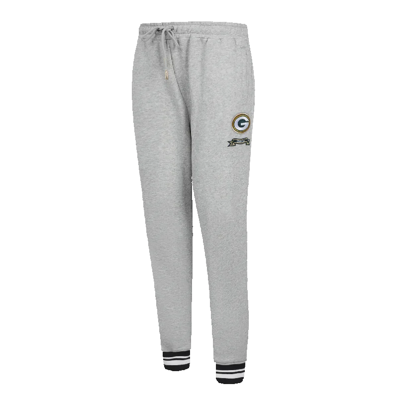 NFL GREEN BAY PACKERS PRO PREP W RIB FLC WOMEN'S SWEATPANT (HEATHER GRAY/BLACK)