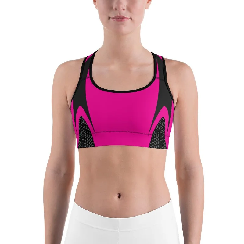 Pink Honeycomb Carbon Sports Bra